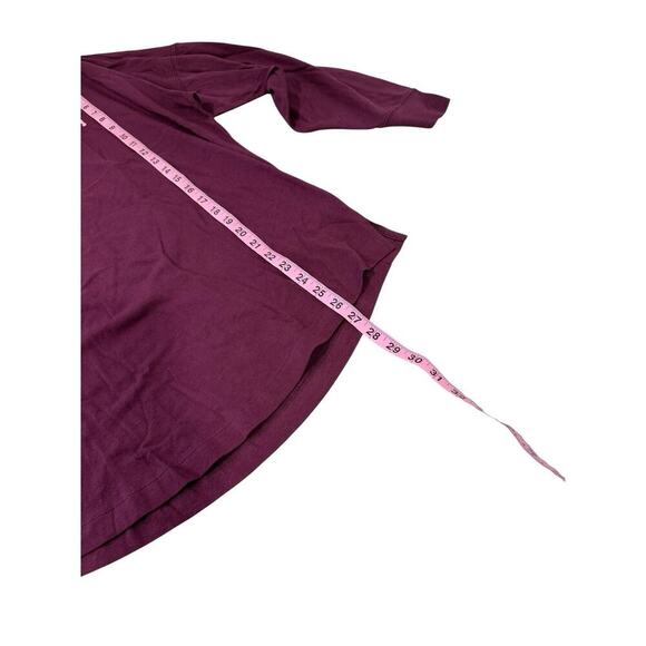 Victoria’s Secret PINK VARSITY PULLOVER HOODIE TEE Glitter Burgundy Size M - Picture 7 of 8